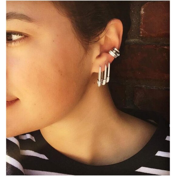 Stylish 20mm Huggie Hoop Earrings in Sterling Silver - Gift-Ready Velvet Pouch - Picture 3 of 5